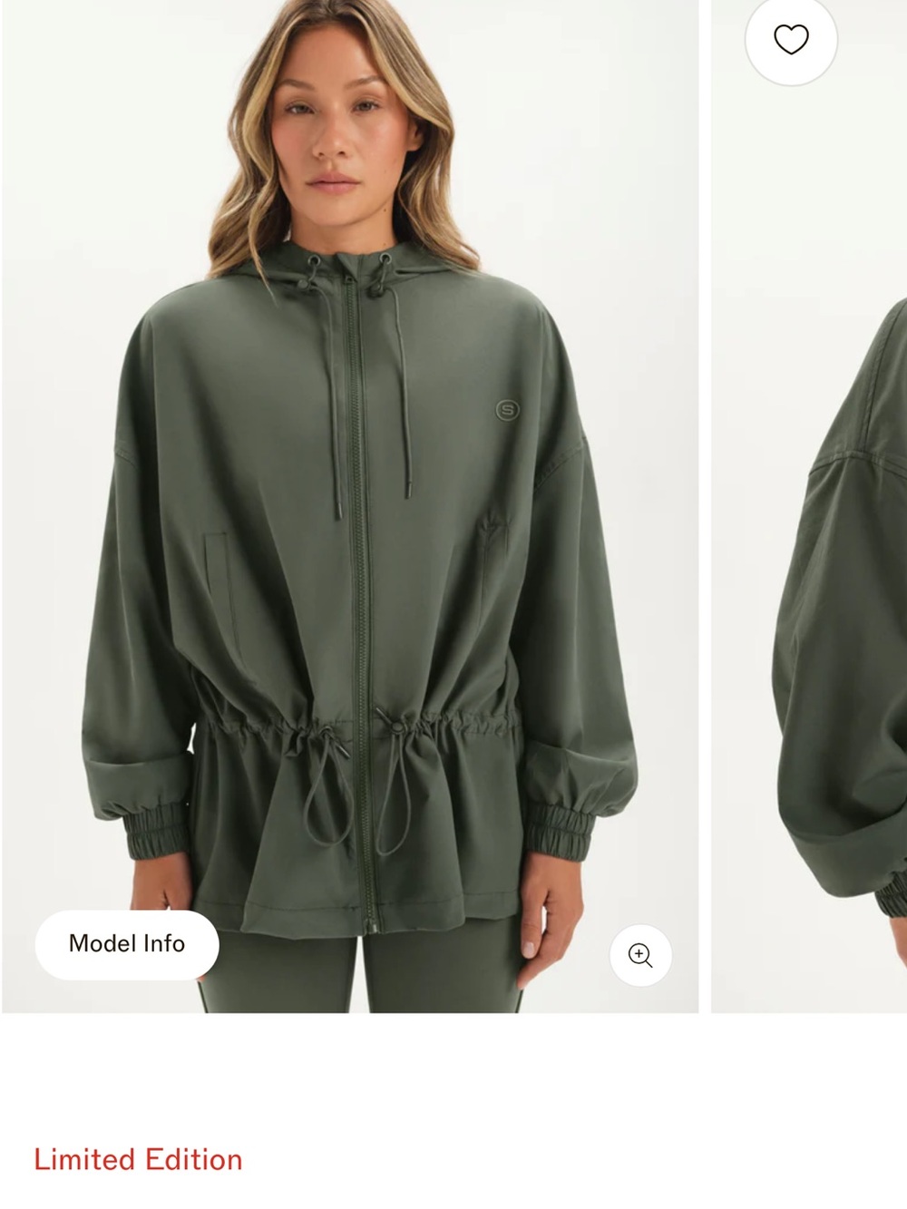 SET Active Olive Green Utility Jacket with Drawstring Waist